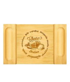 Kitchen Natural Bamboo Cutting Board Bamboo Cheese Board Set (Color: Natural, size: 16 in)